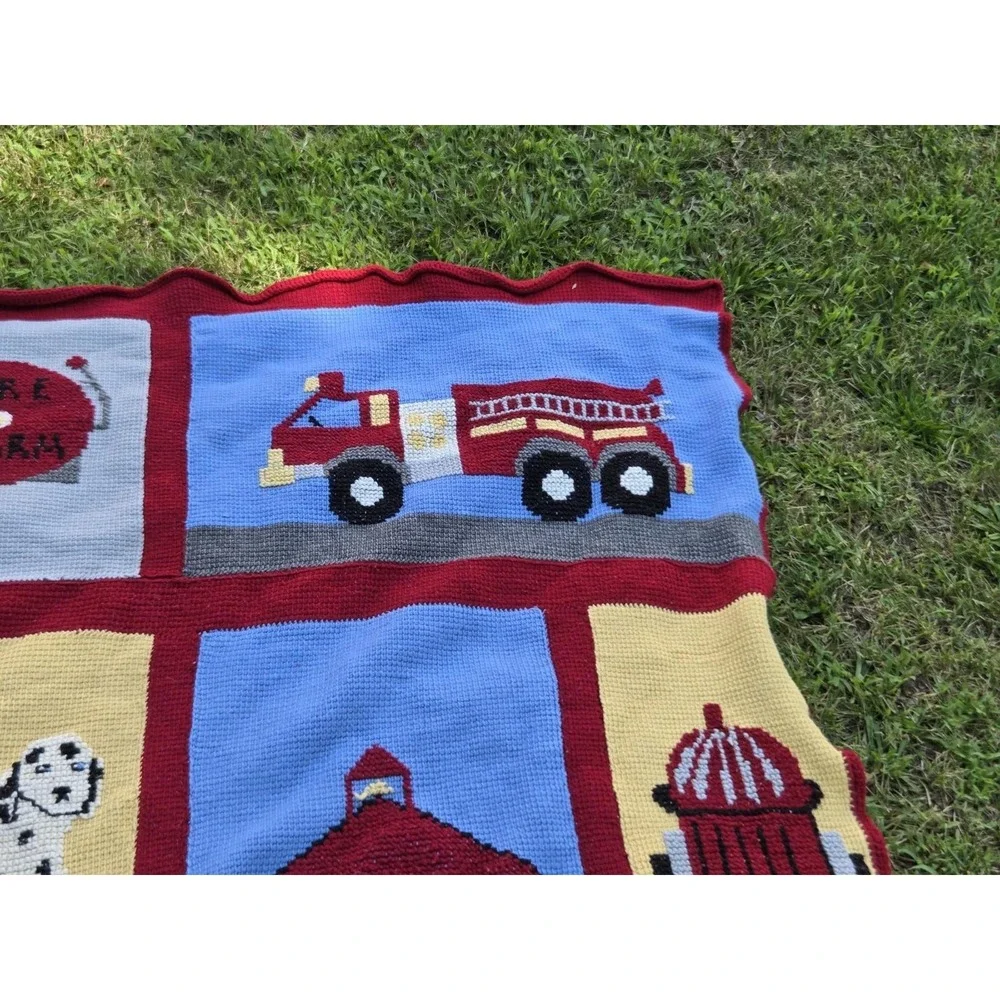Firefighters Throw Blanket Dalmatian Fire Hose Helmet Fire Hydrant Fire House